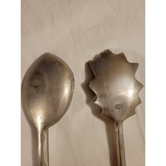 Leaf shaped salad utensils 14" long - Picture 3 of 3